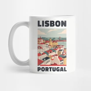 A Vintage Travel Art of Lisbon - Portugal Mug